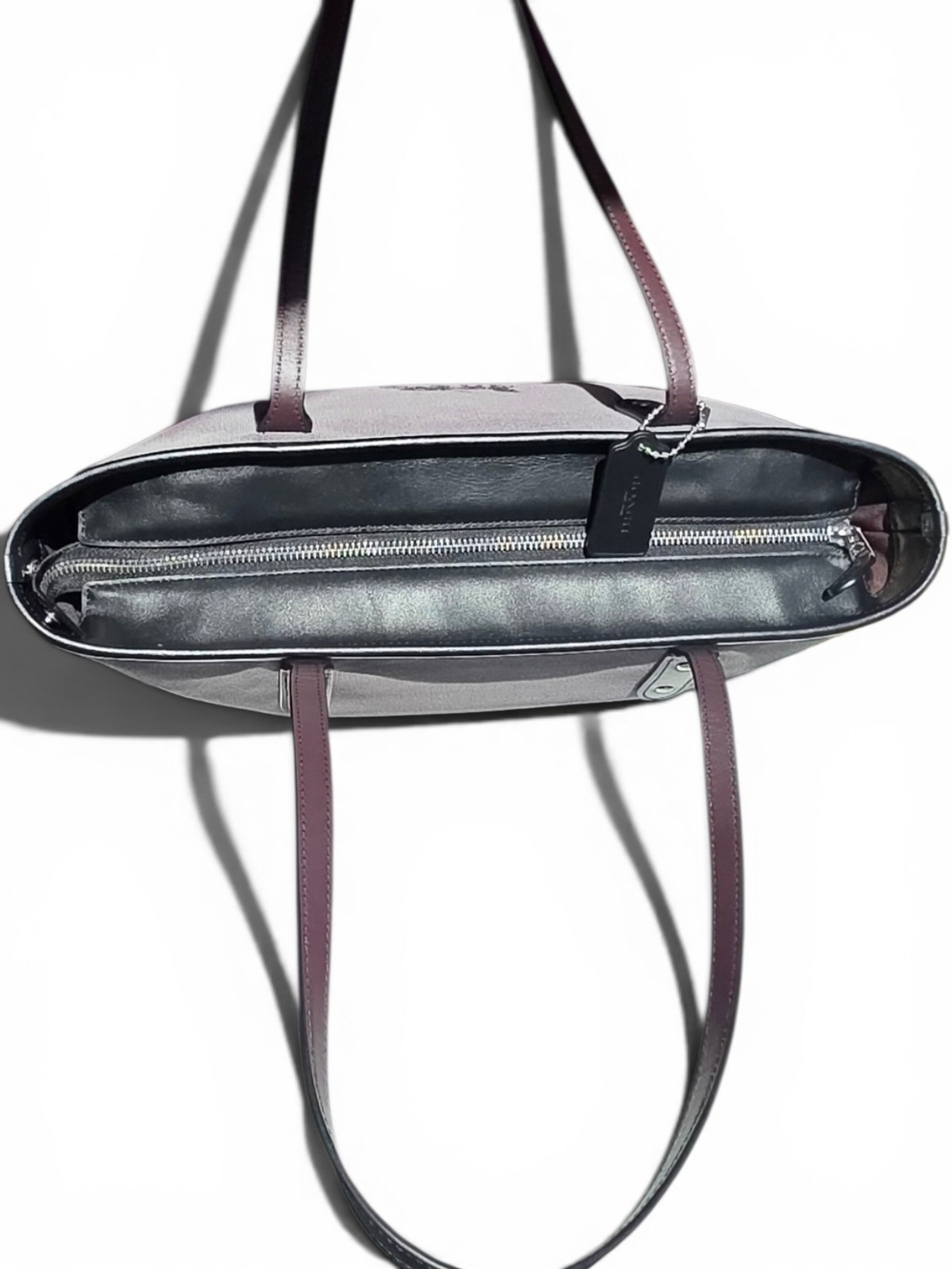 Coach Horse & Carriage Canvas City Tote | Charcoal Gray | Dust Bag Included - Picture 4 of 15